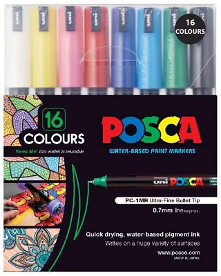 Posca PC-1MR Ultrafine Assorted Set 16 - Click Image to Close